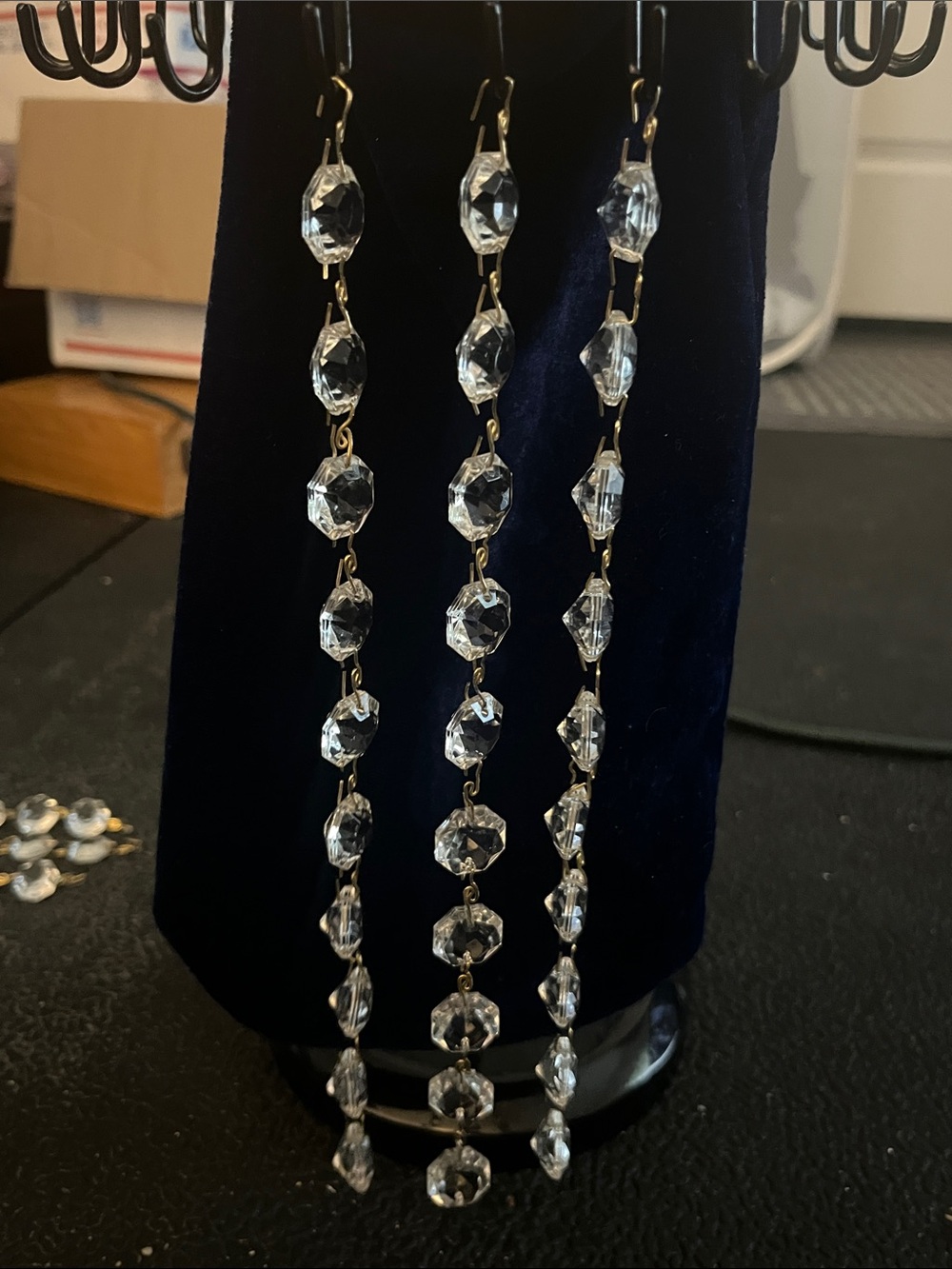 30pc Chandelier Octagonal Crystals 1.5cm Strand or Upcycling, Crafts, Jewelry